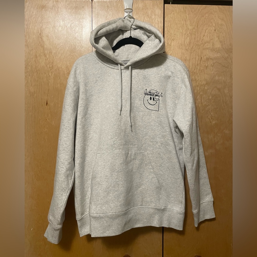 CARHARTT MENS HOODED SMILEY SWEATSHIRT 
Ash Heather/Black